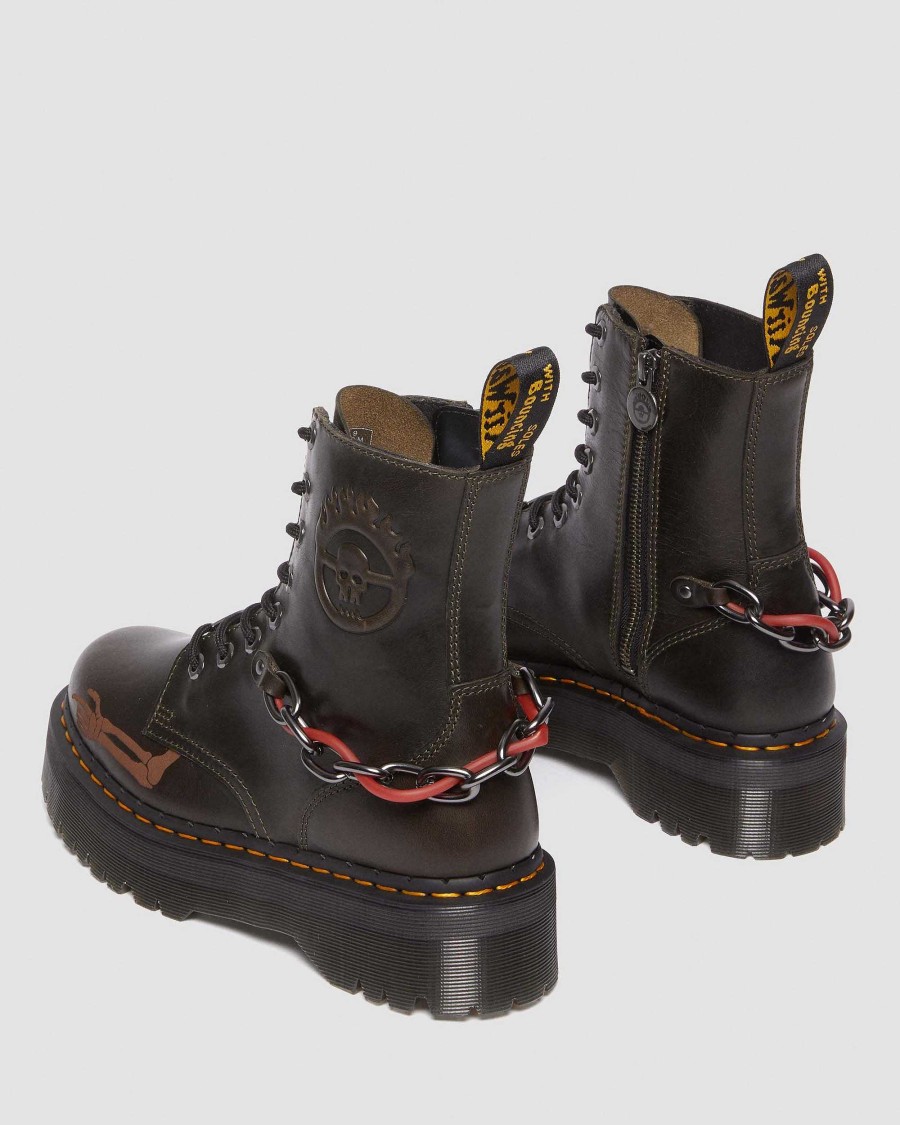 La Mia Genealogia Dr. Martens Piattaforme | Jadon Mad Max - Spazzola Per Pelle Talpa Scuro Orleans