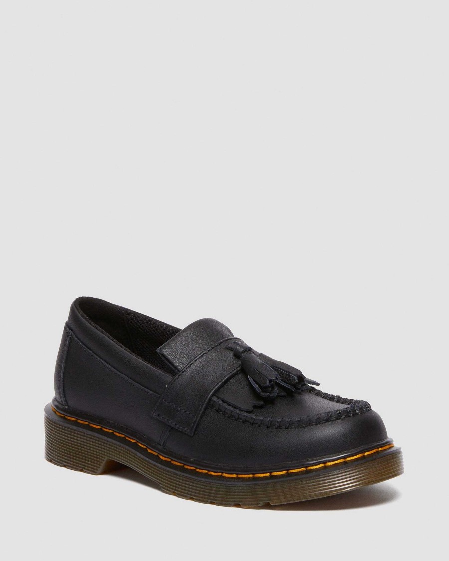 Bambini Dr. Martens Scarpe Da Scuola Per Ragazze | Junior Adrian -Mocassino Musta — Softy T