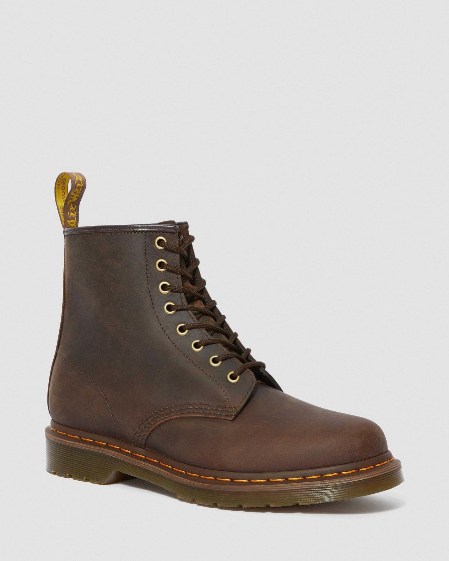 La Mia Genealogia Dr. Martens Maihar Marroni | 1460 Stivali Stringati In Pelle Crazy Horse Ruskea — Cavallo Pazzo+Pu