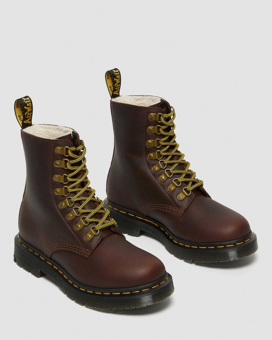 Le Signore Dr. Martens Formiche Invernali | 1460 Pascal Dm Stivaletto Wintergrip In Pelle Marrone: Spazzaneve