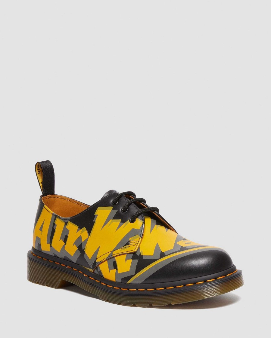 La Mia Genealogia Dr. Martens Scarpe Stringate | Stringate Vintage In Pelle Liscia 1461 - Kengat Nero+Multi — Airwair Vintage Liscio