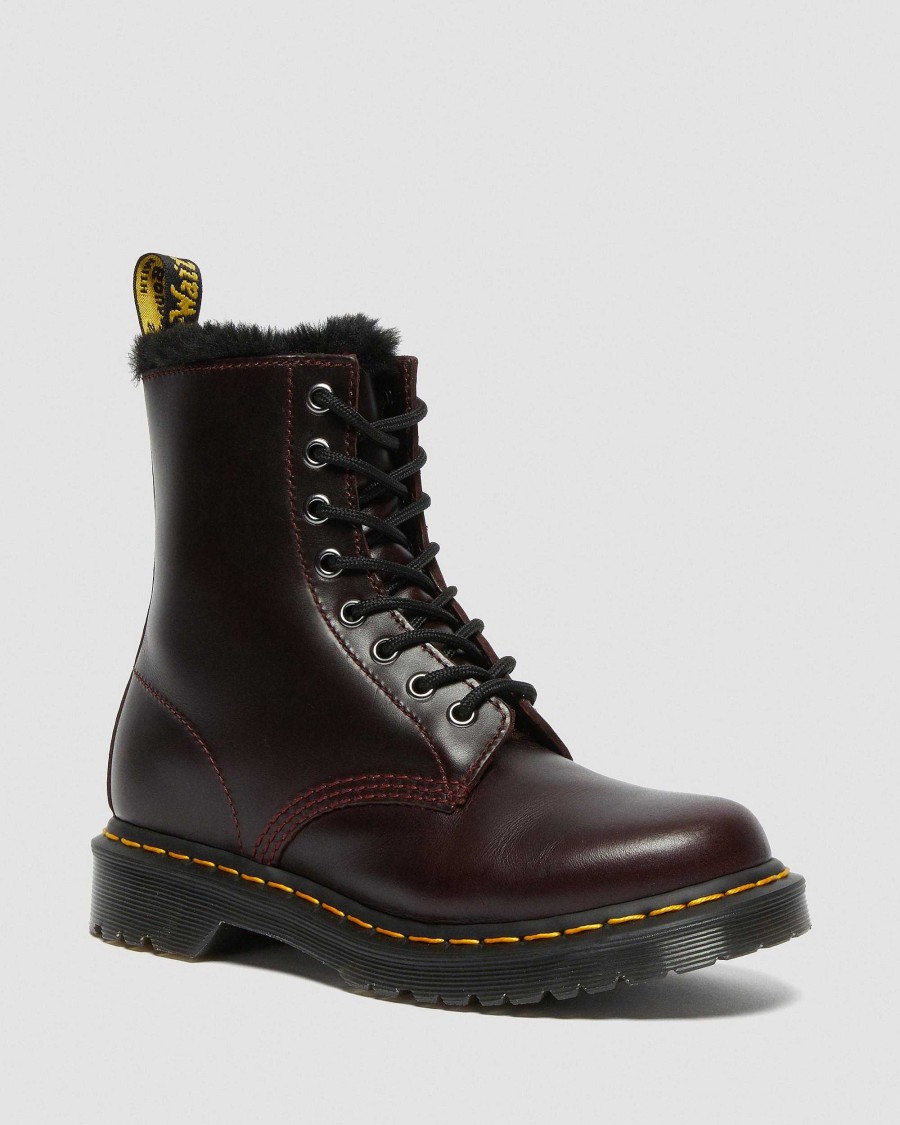 Le Signore Dr. Martens Tenie | Stivaletti 1460 Serena Foderati In Pelliccia Sintetica Sangue Di Bue Atlante