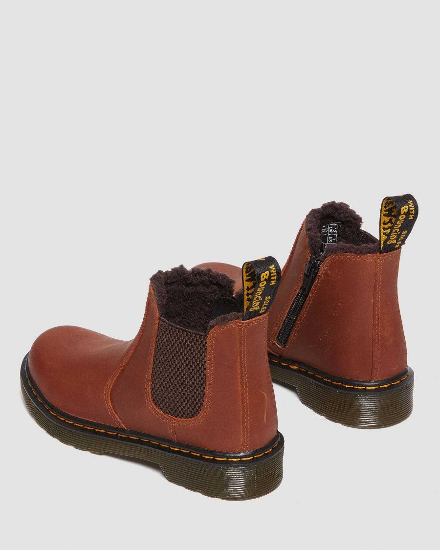 Bambini Dr. Martens Maihar Impermeabili | Junior 2976 Leonore Pelle -Maiharit Light Brown — Republic Waterproof