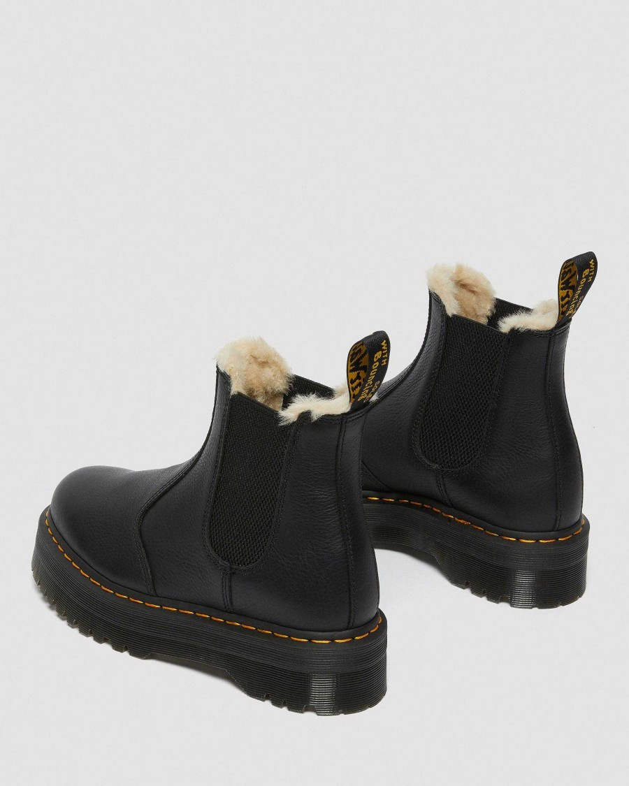 La Mia Genealogia Dr. Martens Formiche Invernali | 2976 Stivaletti Chelsea Con Plateau Foderati In Pelliccia Quadrupla Musta-Pisa