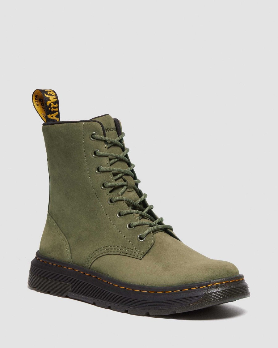 La Mia Genealogia Dr. Martens Calzature Utili | Stringate In Pelle Crewson -Maiharit Dms Olive — Buffbuck