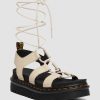 Le Signore Dr. Martens Sandalo Con Plateau | Sandali Gladiatore Nartilla In Pelle Nappa Fresata Beige Carta Nappa Fresata