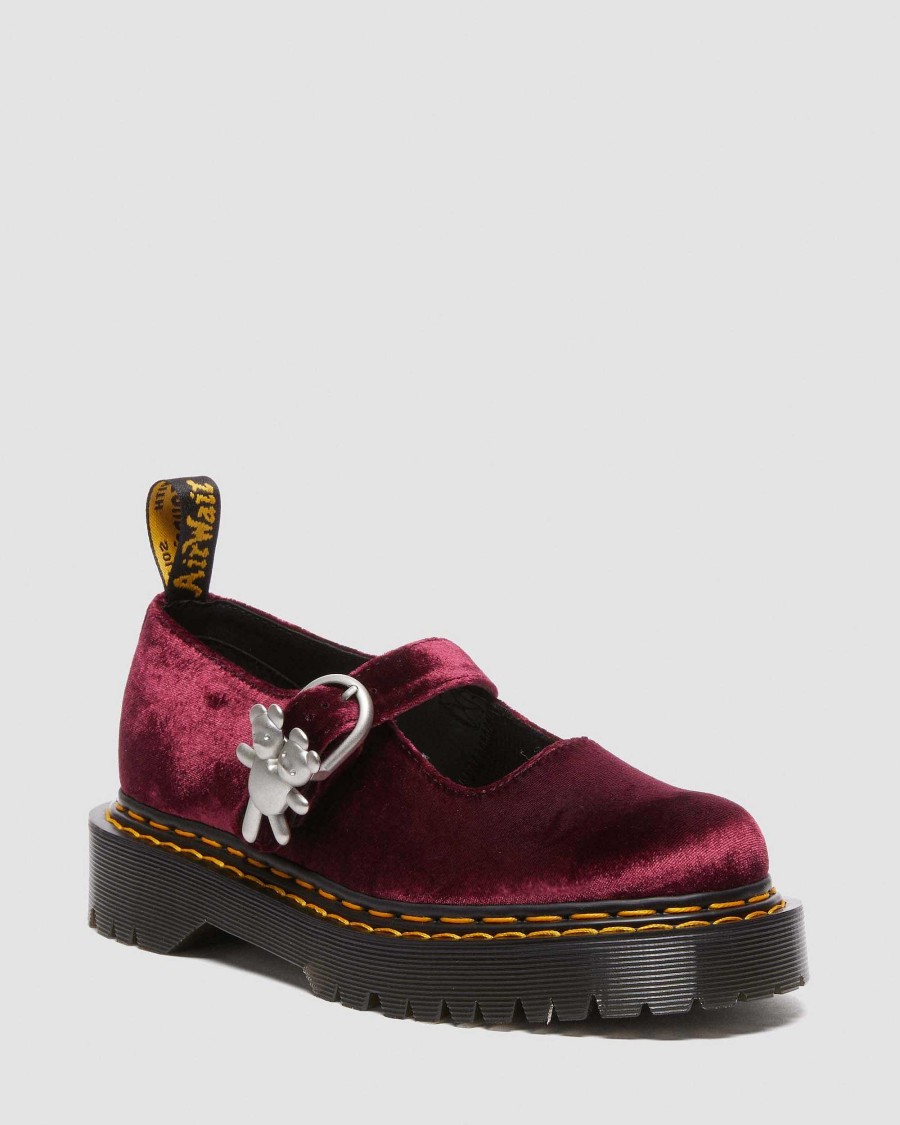 Le Signore Dr. Martens Scarpe Con Plateau | Addina Bex Heaven Di Marc Jacobs Scarpe In Velluto Rosso Ciliegia: Velluto