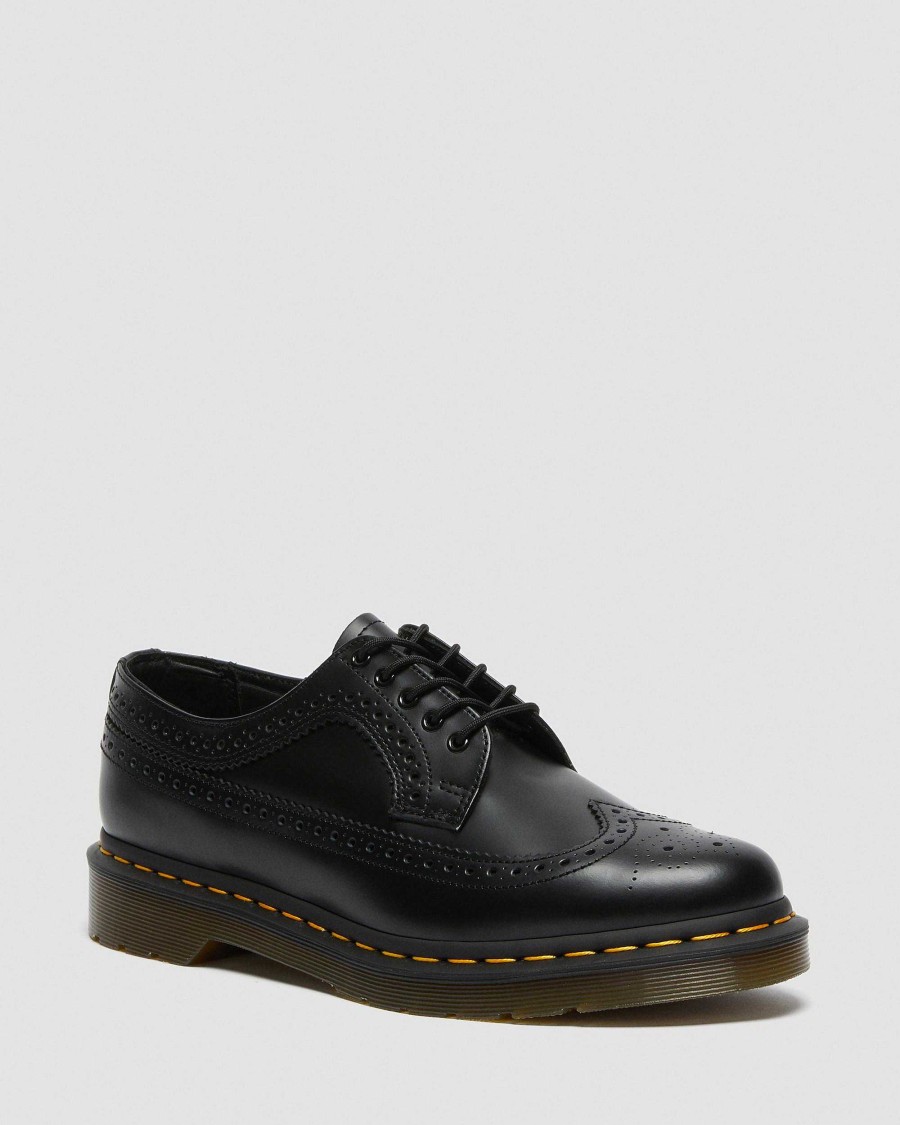 La Mia Genealogia Dr. Martens Scarpe Da Festa | Brogue In Pelle Liscia 3989 -Kengat Liscio Nero