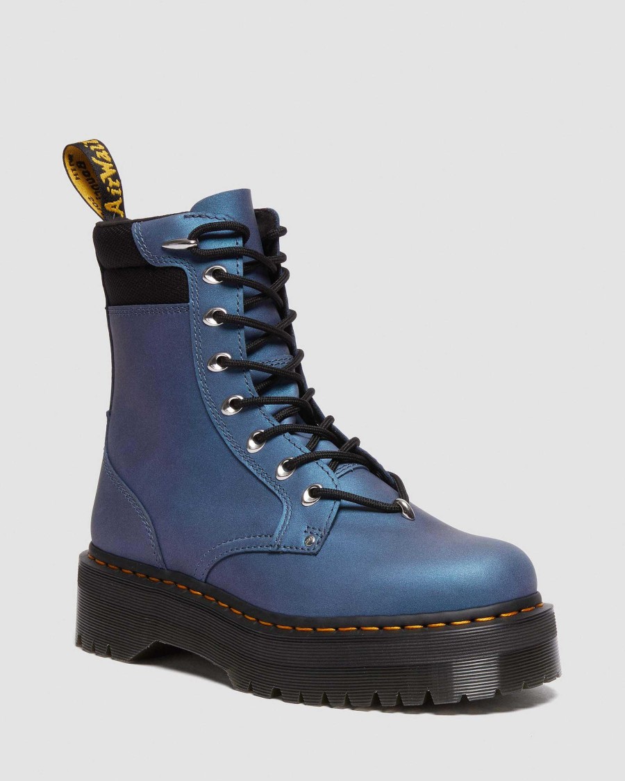 La Mia Genealogia Dr. Martens Formiche Invernali | Piattaforma In Pelle Hardware Jadon Ii -Maiharit Deep Blue Pull Up Shift