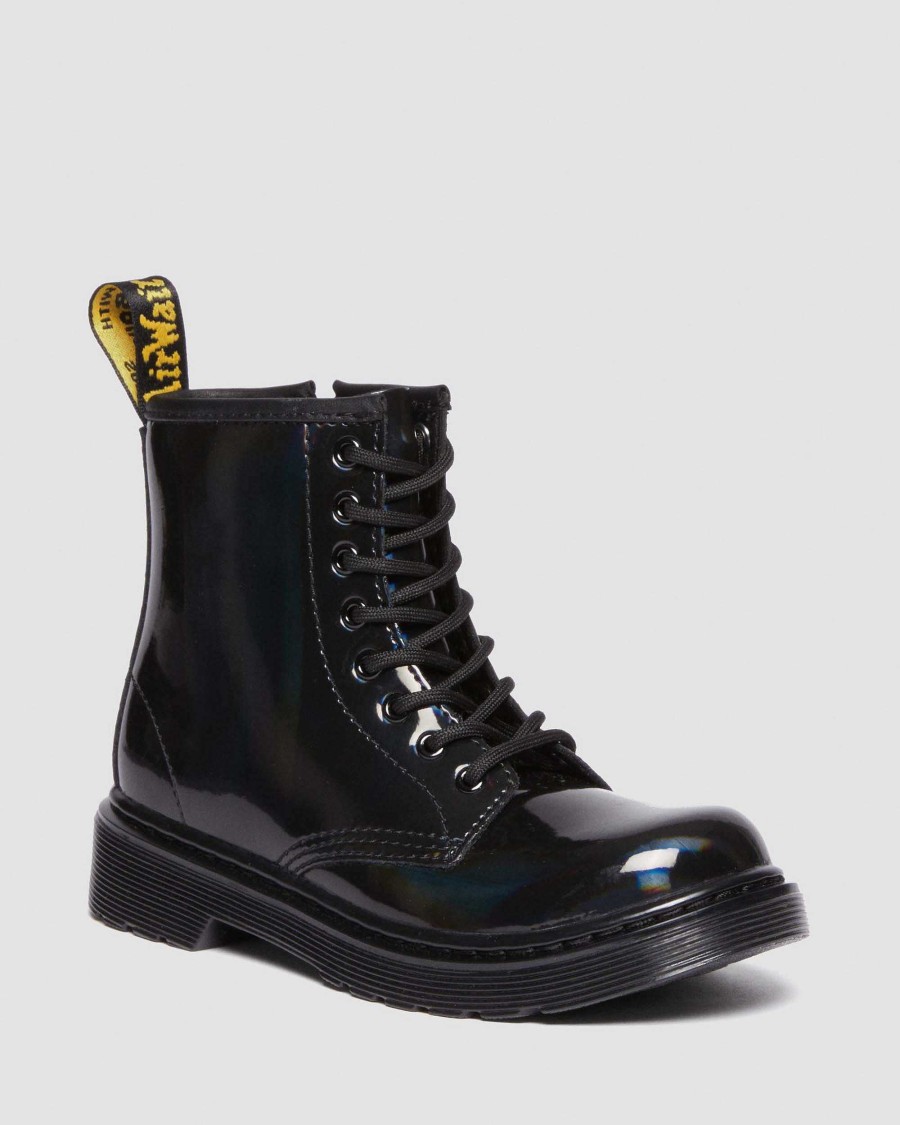 Bambini Dr. Martens Maihar Per Bambini | Stringate Junior 1460 In Pelle Arcobaleno -Maiharit Nero: Brevetto Arcobaleno