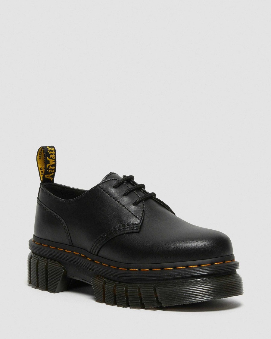 Le Signore Dr. Martens Scarpe Nere | Piattaforma In Pelle Audrick Nappa Lux - Kengat Nero: Nappa Lux