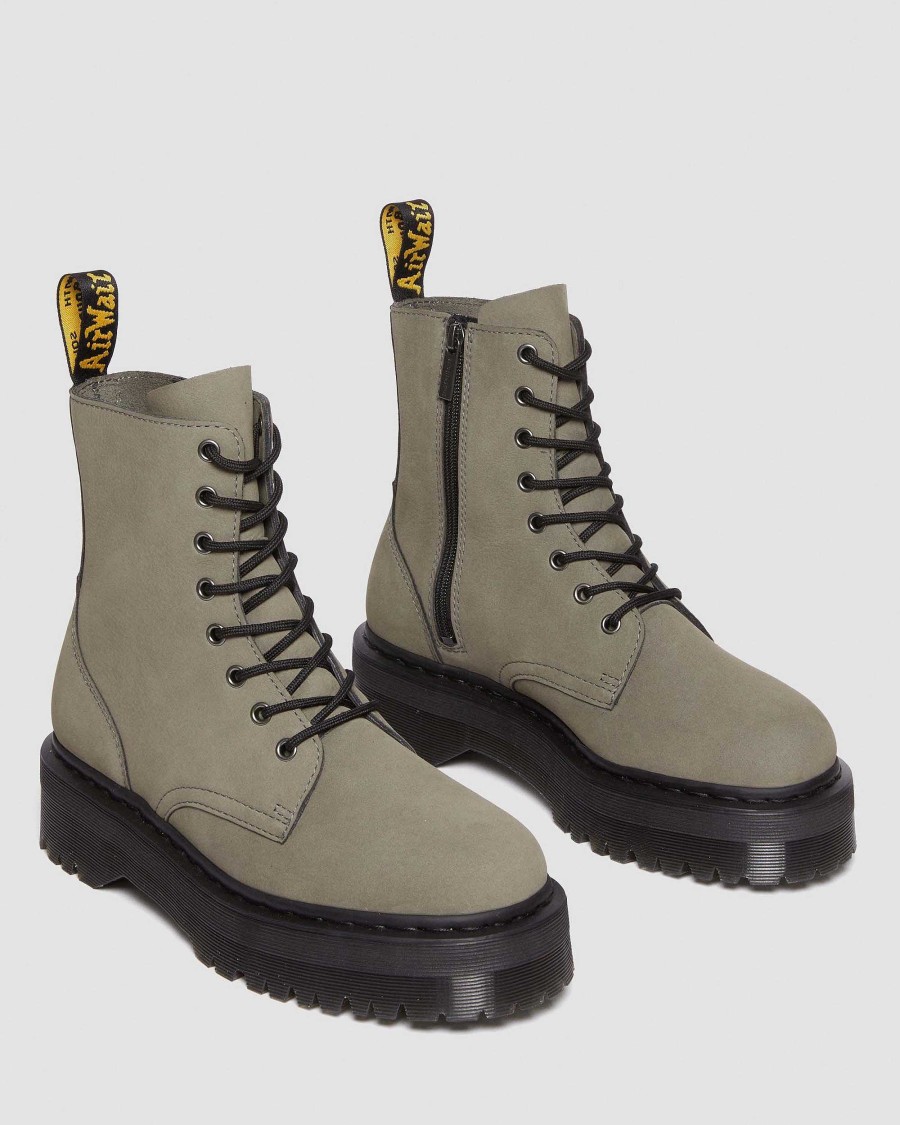 La Mia Genealogia Dr. Martens Formiche Invernali | Piattaforma Jadon In Nabuk Fresato -Maiharit Grigio Nichel — Nabuk Milled Wp