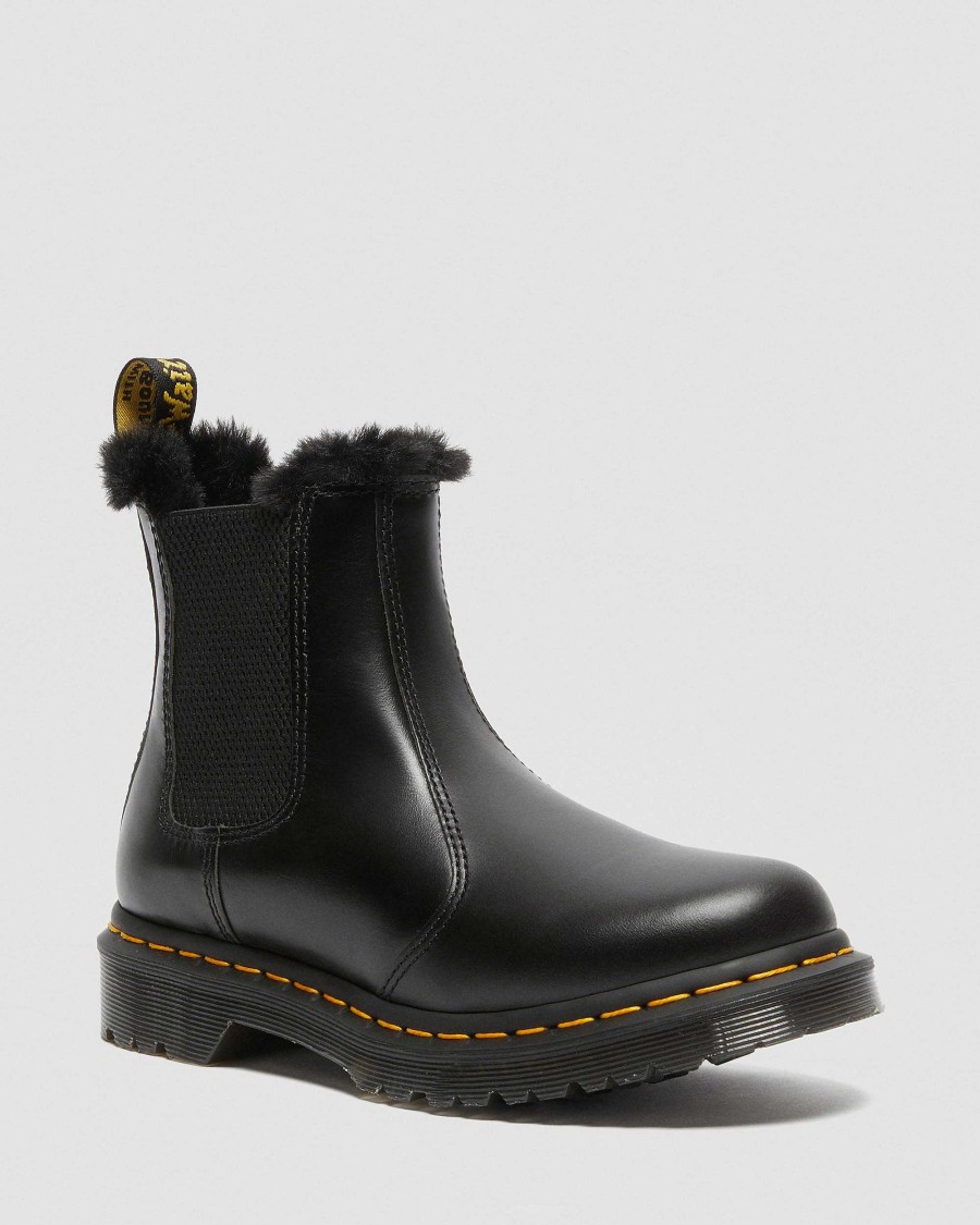 Le Signore Dr. Martens Stivaletti | Stivaletti Chelsea Leonore 2976 Foderati In Pelliccia Sintetica Grigio Scuro: Atlante