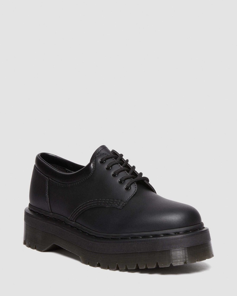 La Mia Genealogia Dr. Martens Scarpe Vegane | Vegan 8053 Quad Mono Pelle -Kengat Musta: Felix Rub Off