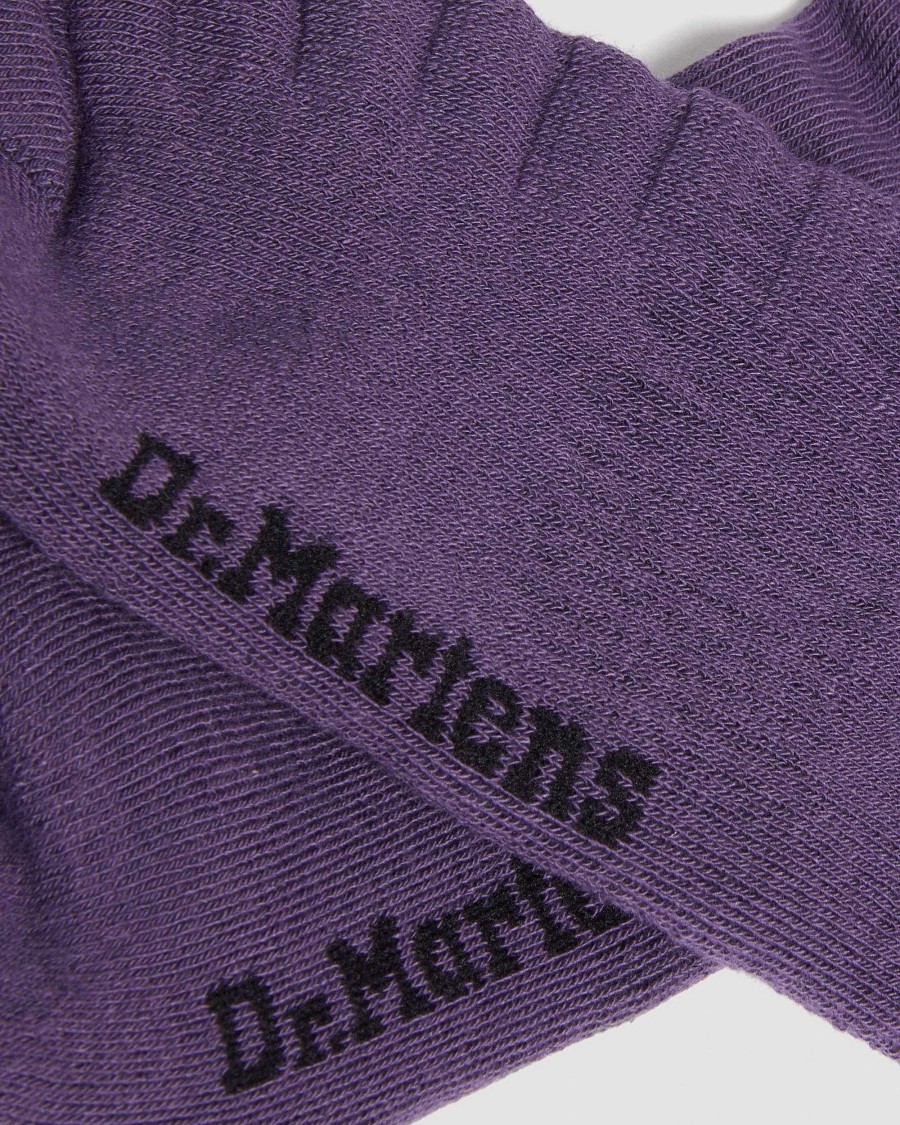 Accessorio Dr. Martens Ciuccio I Calzini | Calzini In Misto Organico Double Doc Viola Intenso: Misto Cotone