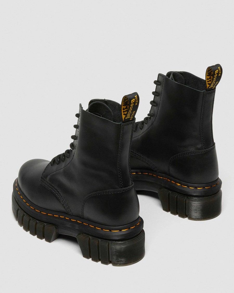 La Mia Genealogia Dr. Martens Piattaforme | Stivaletti Audrick Nappa Lux Con Plateau Nero: Nappa Lux