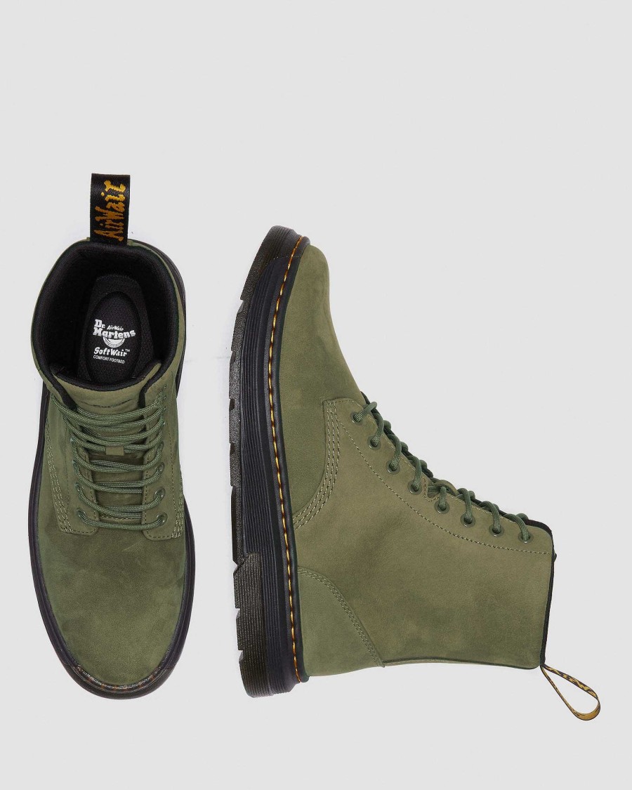 La Mia Genealogia Dr. Martens Calzature Utili | Stringate In Pelle Crewson -Maiharit Dms Olive — Buffbuck