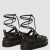 Le Signore Dr. Martens Sandalo Con Plateau | Sandali Gladiatore Stringati Nartilla Hydro In Pelle Nero Idro