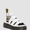 Le Signore Dr. Martens Sandalo Con Plateau | Sandali Con Plateau In Nappa Fresata Quad Clarissa Ii In Pelle Bianco Nappa Fresata