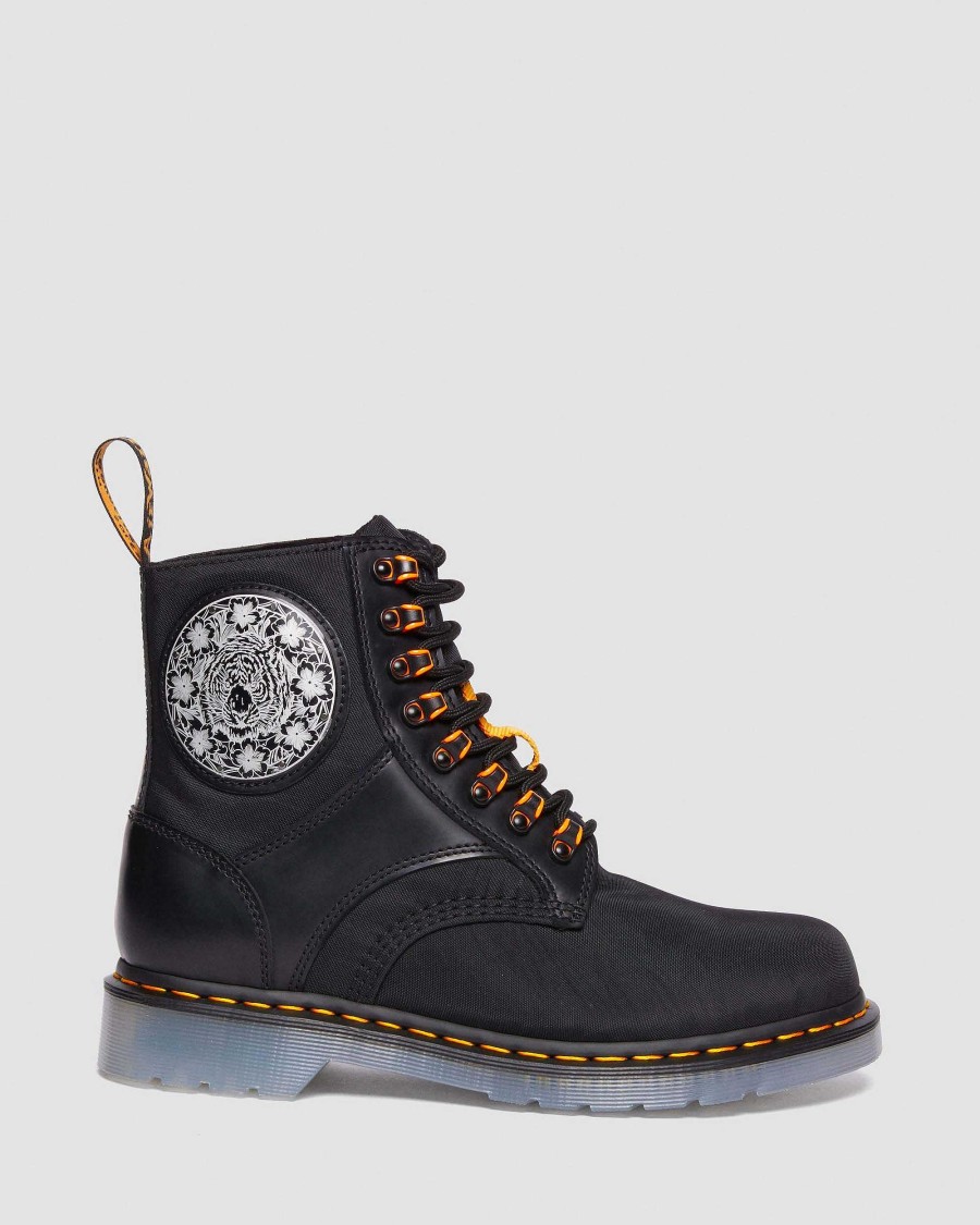 La Mia Genealogia Dr. Martens Tenie | 1460 Stivali In Pelle King Nerd Musta: Pelle Liscia + Nylon Ciclonico