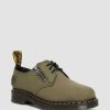 La Mia Genealogia Dr. Martens Scarpe Stringate | 1461 Tela Babilonia -Scarpe In Pelle Nero+Oliva — Tela+Wanama