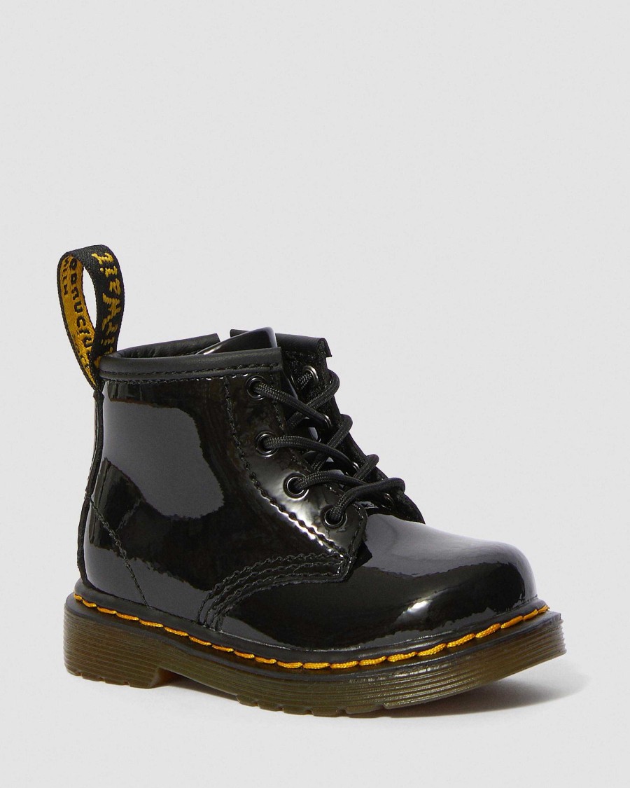 Bambini Dr. Martens Scarpe Da Scuola Per Ragazze | Stringate Per Neonato 1460 In Pelle Verniciata -Maiharit Nero: Lampada Brevettata