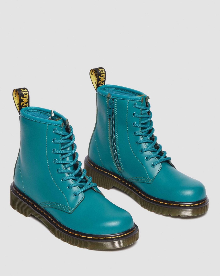 Bambini Dr. Martens Maihar Per Bambini | 1460-Stivaletti In Pelle Da Bambino Verde Acqua Romario