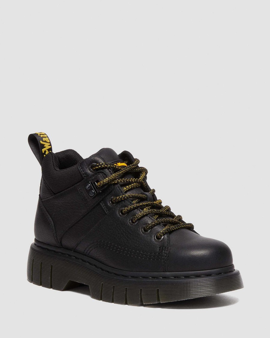 La Mia Genealogia Dr. Martens Calzature Utili | Stivaletti Stringati In Pelle Woodard Nero: Grizzly