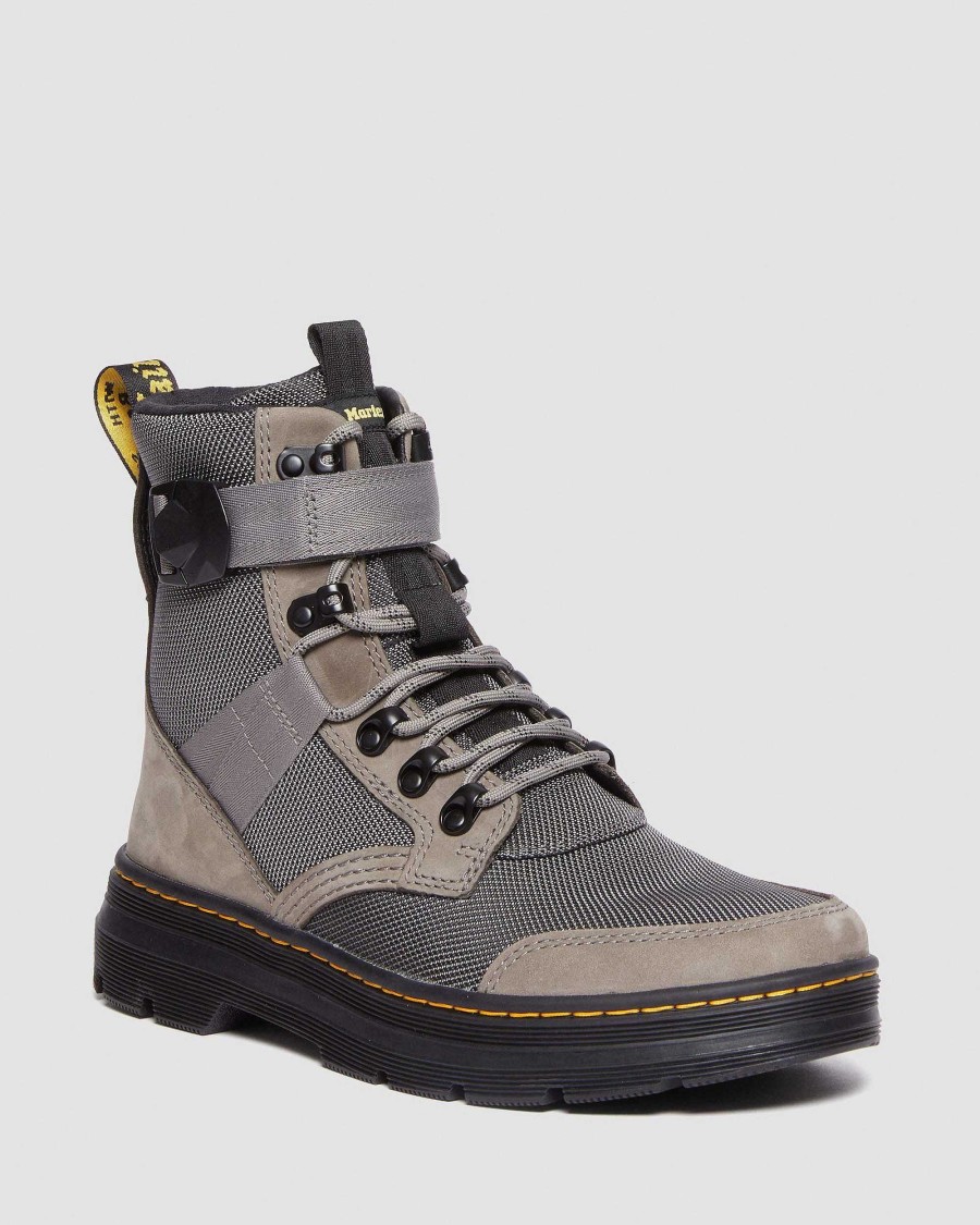 La Mia Genealogia Dr. Martens Calzature Utili | Combs Tech Ii Utilita Foderata In Pelliccia -Maiharit Grigio Nichel: Nylon Bicolore Buffbuck