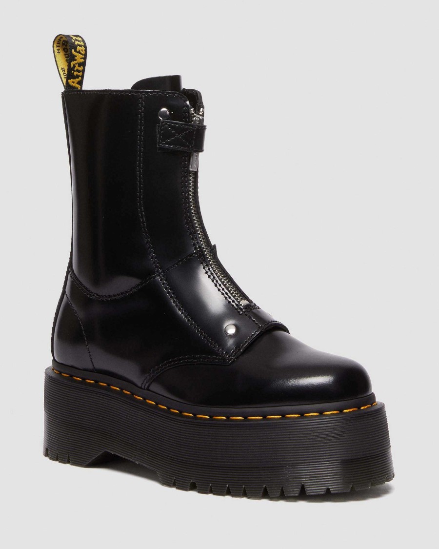 Le Signore Dr. Martens Piattaforme | Piattaforma In Pelle Jetta Hi Max Buttero -Maiharit Nero: Burro