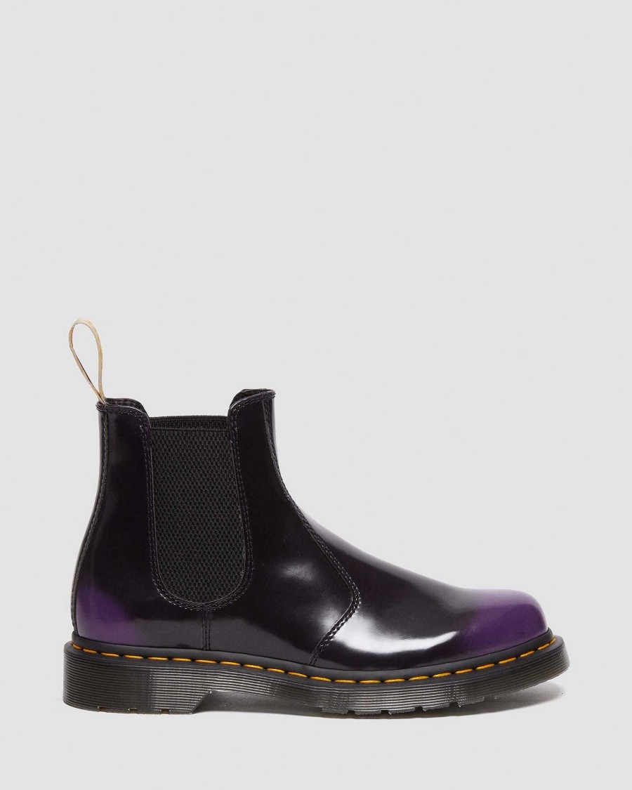 La Mia Genealogia Dr. Martens Maihari Vegani | Stivaletti Chelsea Lucidi Vegani 2976 Black/Rich Purple — Oxford Rub Off