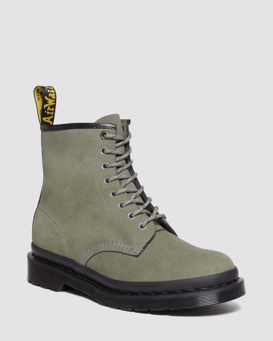 La Mia Genealogia Dr. Martens Tenie | Stringate In Pelle Nabuk Fresata 1460 -Maiharit Grigio Nichel — Nabuk Milled Wp