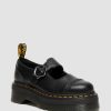 Le Signore Dr. Martens Scarpe Con Plateau | Piattaforme In Pelle Con Fibbia A Fiore Addina Musta: Nappa Macinata