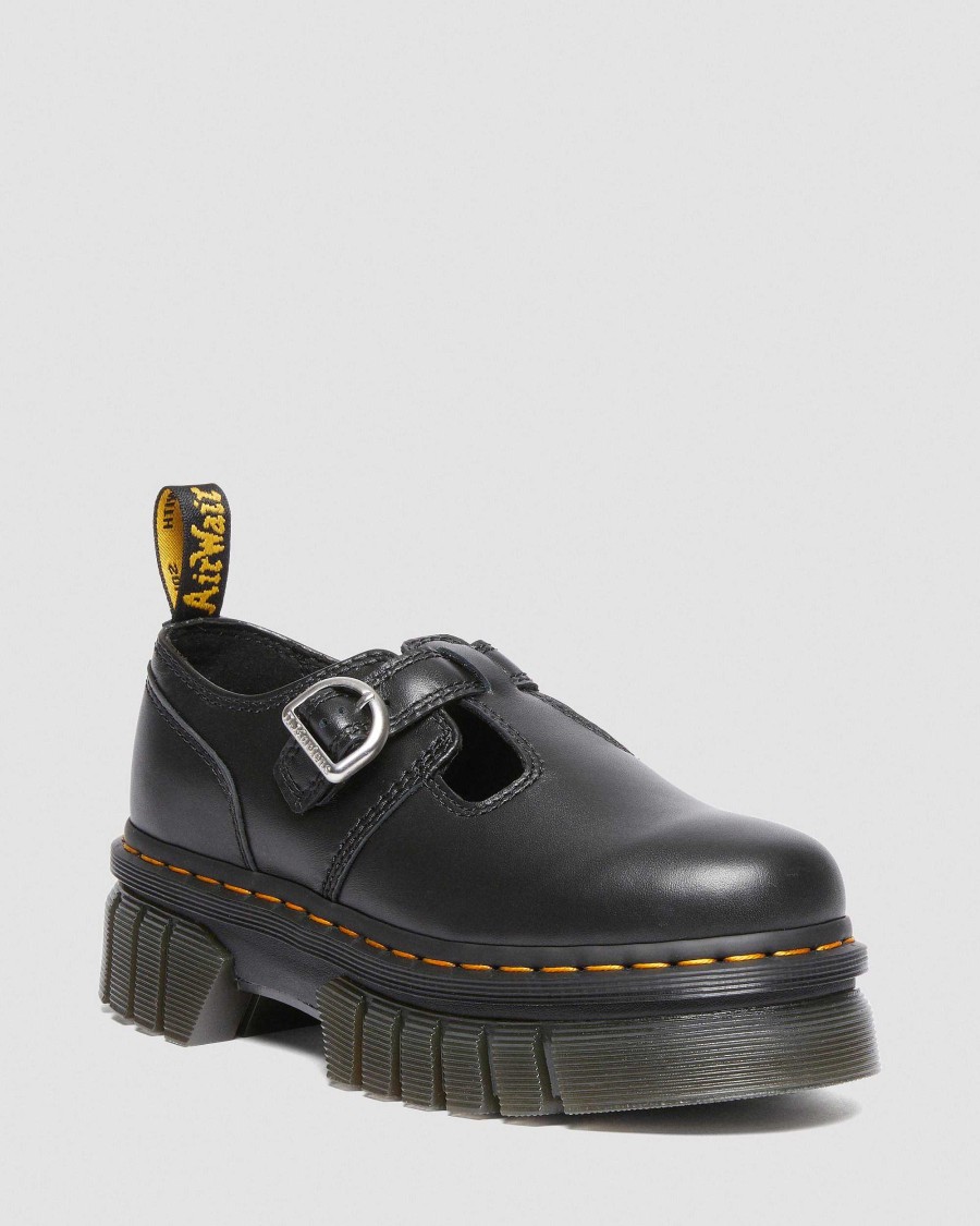 Le Signore Dr. Martens Scarpe Nere | Piattaforma Audrick Nappa Lux Mary Jane -Kengat Nero: Nappa Lux