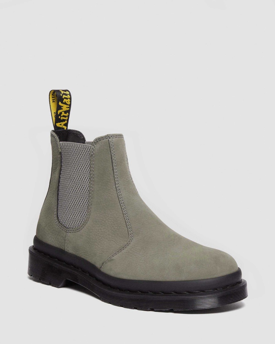 La Mia Genealogia Dr. Martens Formiche Invernali | 2976 Stivaletti Chelsea In Nabuk Fresato Grigio Nichel — Nabuk Milled Wp