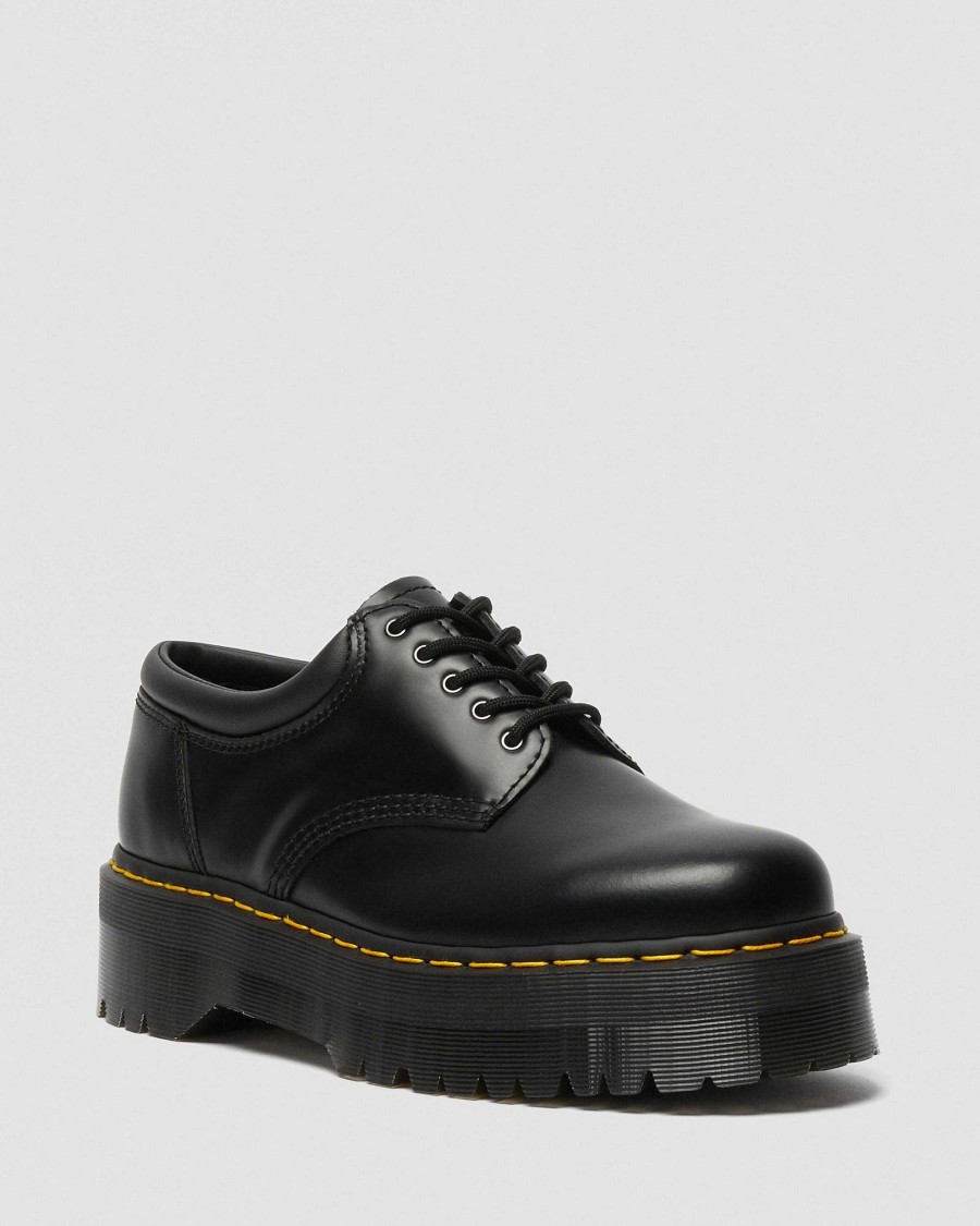 La Mia Genealogia Dr. Martens Scarpe Nere | Scarpe Con Plateau Liscio In Pelle 8053 Quad Musta: Liscio Lucido