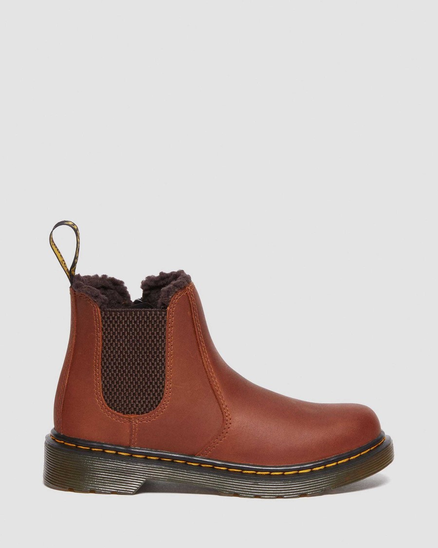 Bambini Dr. Martens Maihar Impermeabili | Junior 2976 Leonore Pelle -Maiharit Light Brown — Republic Waterproof