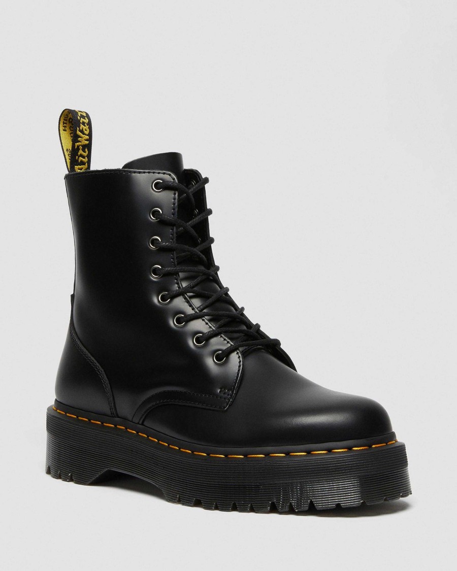 La Mia Genealogia Dr. Martens Piattaforme | Piattaforme Lisce Jadon Musta: Liscio Lucido