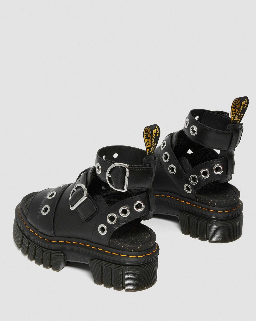 Le Signore Dr. Martens Sandalo Con Plateau | Ricki Hardware Nappa Lux Pelle -Piattaformeandaalit Nero: Nappa Lux