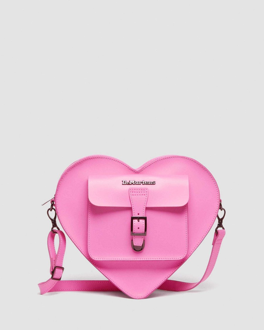 Accessorio Dr. Martens Borse Di Pelle | Borsa In Pelle A Forma Di Cuore Rosa Dell'Usato — Kiev