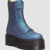 Le Signore Dr. Martens Maihar Dal Manico Alto | Piattaforma Jetta Hi Max In Pelle Metallizzata -Maiharit Deep Blue Pull Up Shift