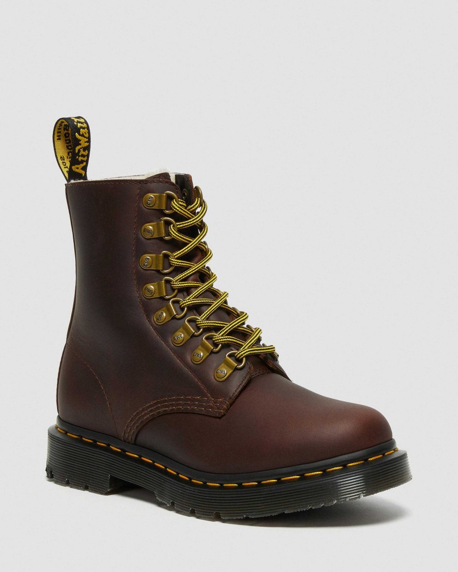 Le Signore Dr. Martens Formiche Invernali | 1460 Pascal Dm Stivaletto Wintergrip In Pelle Marrone: Spazzaneve