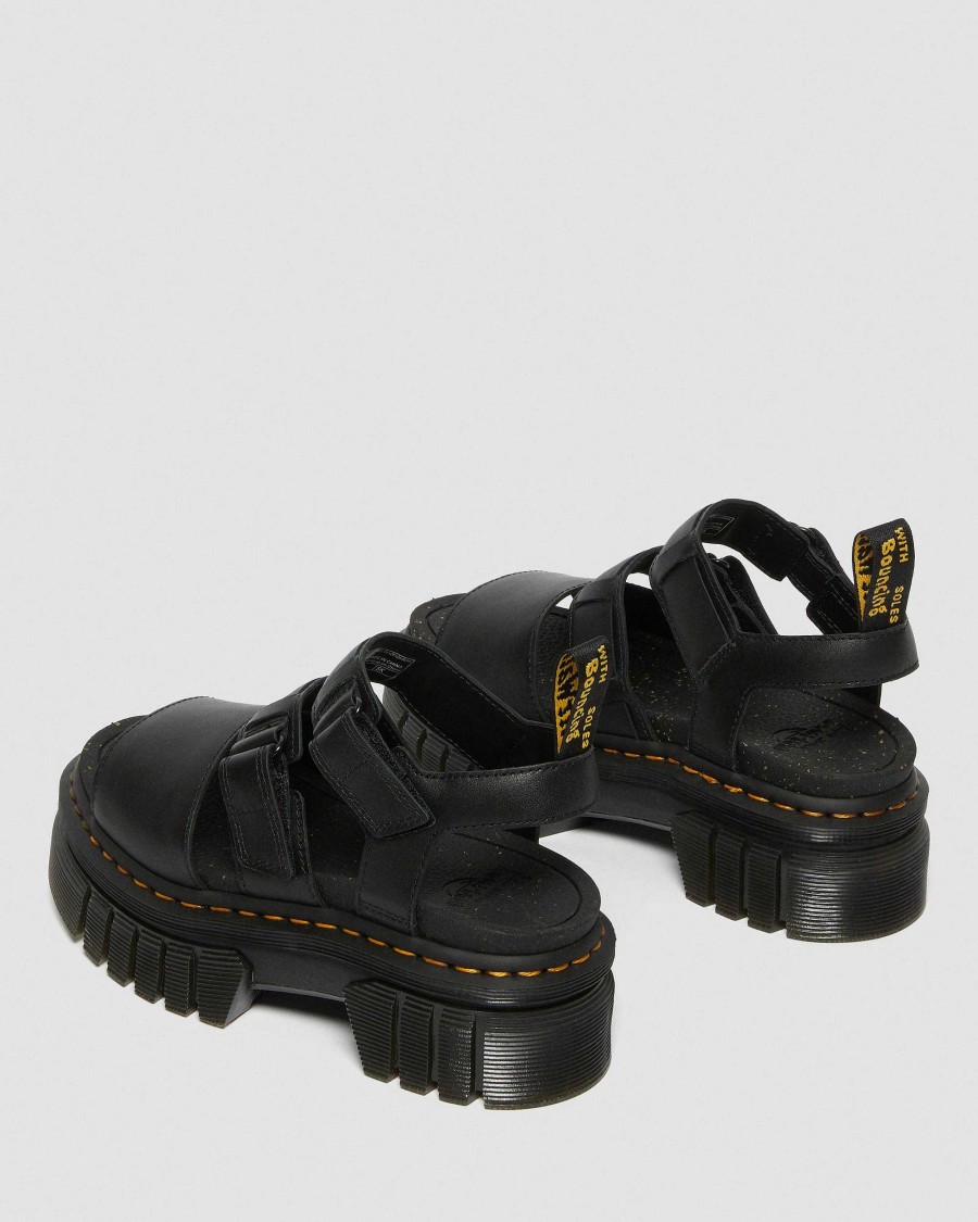 Le Signore Dr. Martens Sandalo Con Plateau | Sandali Ricki Con Plateau A 3 Cinturini In Pelle Nappa Lux Nero: Nappa Lux